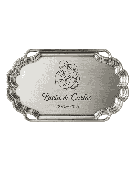 Bandeja Personalizable para Bodas, Bautizos, Comuniones o Eventos –  Acero P2600/1