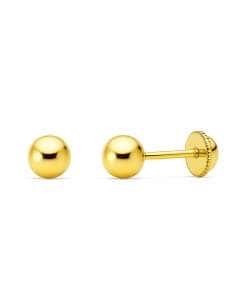 Pendientes para Niña Bola 5mm en Oro - Oro Amarillo 18K