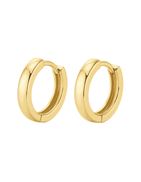 Pendientes para Mujer de aro plano - Oro Amarillo de 18K