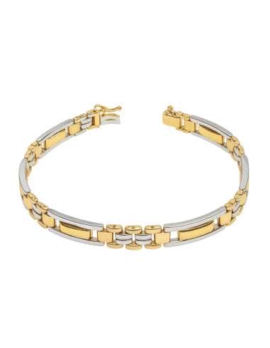 Pulsera de Caballero con Eslabones de oro Bicolor - Oro Amarillo y Rosa 18k