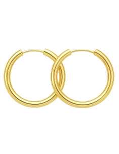 Pendientes Universal en oro Aro caña 8mm - Oro Amarillo 18K