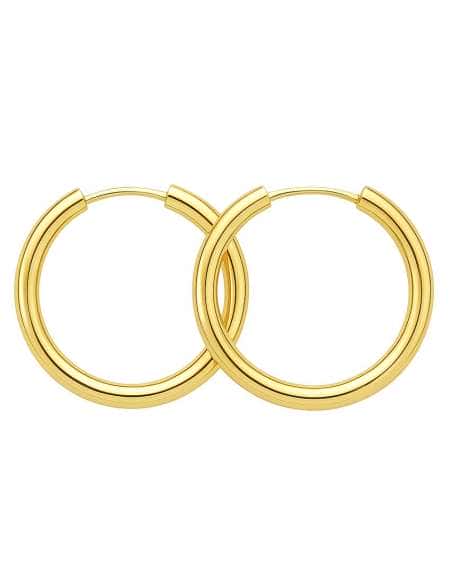 Pendientes Universal en oro Aro caña 8mm - Oro Amarillo 18K