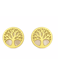 Pendientes para Mujer Árbol de la Vida en oro y Nacar - Oro amarillo 18K