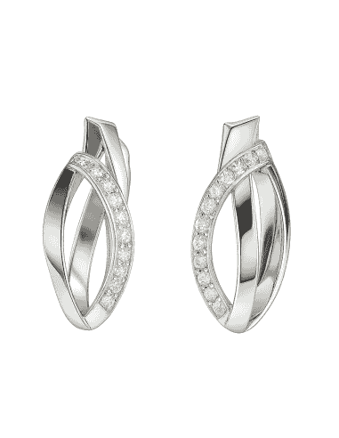 Pendientes para Mujer en Oro Blanco y circonitas - Oro Blanco 18K