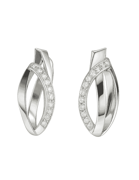 Pendientes para Mujer en Oro Blanco y circonitas - Oro Blanco 18K