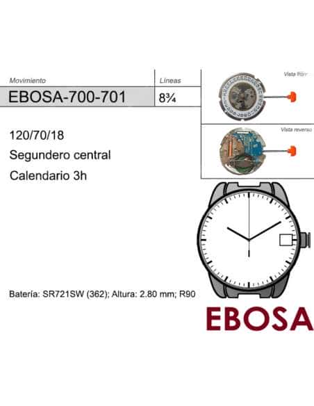 Movimiento de pulsera de cuarzo Ebosa 700-701v