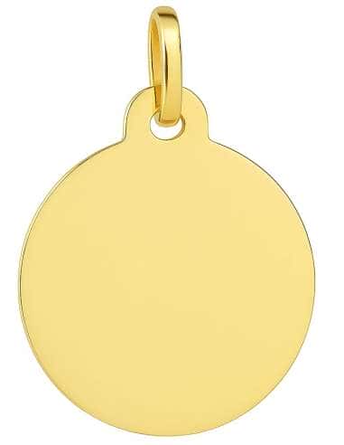 Colgante Chapa circular lisa de oro - Oro Amarillo 18K