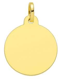 Colgante Chapa circular lisa de oro - Oro Amarillo 18K