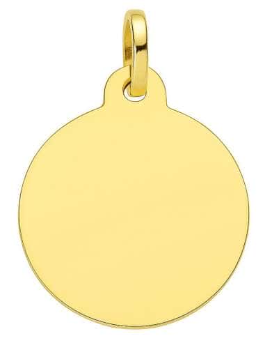 Colgante Chapa circular lisa de oro - Oro Amarillo 18K