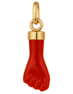 Colgante Puño Coral Rojo de Oro - Oro Amarillo 18k