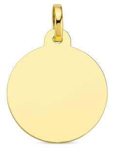 Colgante Chapa circular lisa de oro - Oro Amarillo 18K
