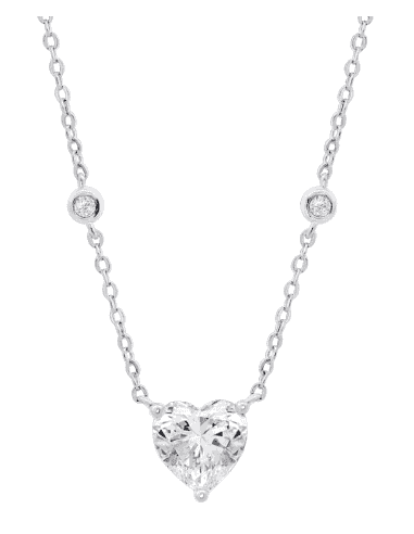 Collar para Mujer Corazon con Circonitas Plata...