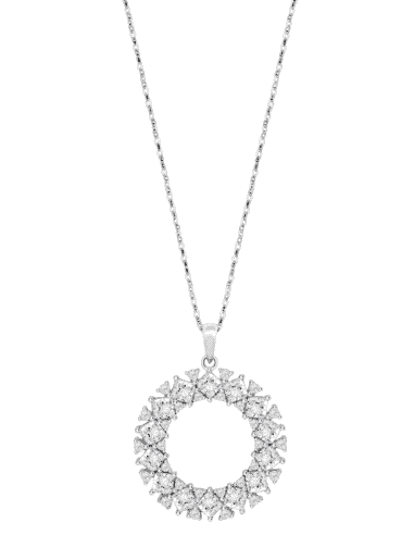 Collar para Mujer Círculo con Circonitas Plata de Ley - Lotus LP3838-1/1