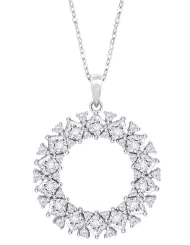 Collar para Mujer Círculo con Circonitas Plata...