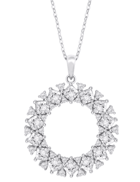 Collar para Mujer Círculo con Circonitas Plata de Ley - Lotus LP3838-1/1
