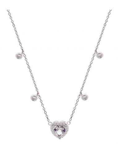 Collar para Mujer en forma de Corazón con Circonitas Plata de Ley - Lotus LP3589-1/1