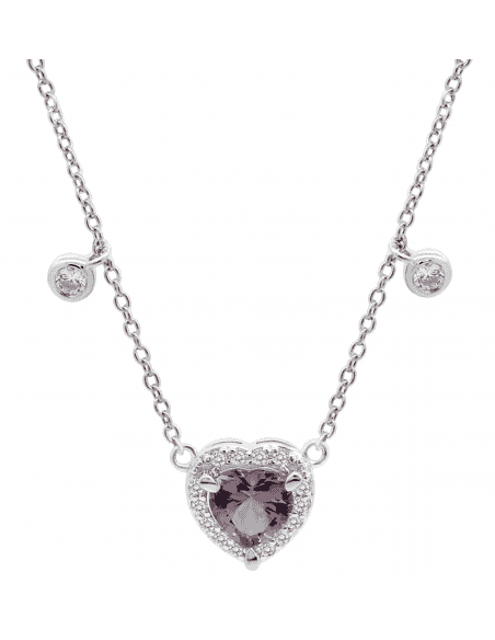 Collar para Mujer en forma de Corazón con Circonitas Plata de Ley - Lotus LP3589-1/1