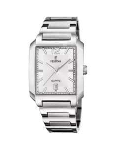 Reloj para Hombre Rectangular con Esfera Plateada - FESTINA F20677/2