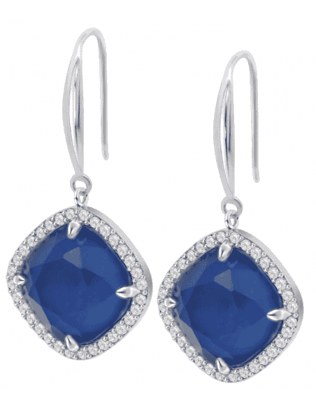 Pendientes para Mujer con Piedras azules y Circonitas Plata de Ley - Lotus LP3921-4/1