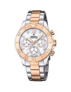 Reloj para Mujer con Correa bicolor con esfera Blanca y  Circonitas - Festina F120605/1