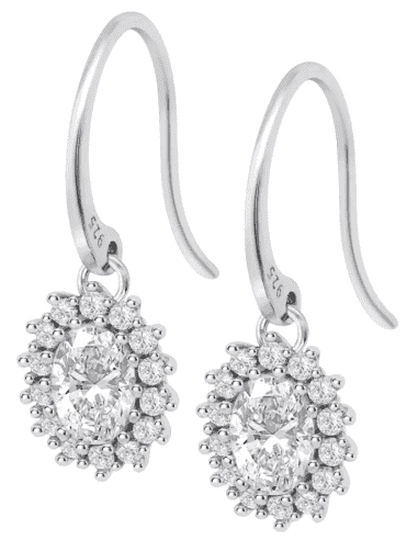 Pendientes para Mujer en forma de Rosetón con Circonitas Plata de Ley - Lotus LP3459-4/10