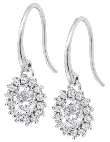 Pendientes para Mujer en forma de Rosetón con Circonitas Plata de Ley - Lotus LP3459-4/10