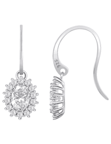 Pendientes para Mujer en forma de Rosetón con Circonitas Plata de Ley - Lotus LP3459-4/10