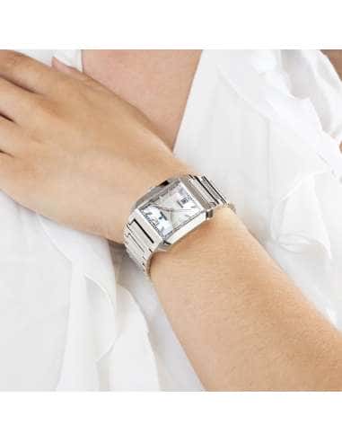 Reloj para Mujer Rectangular con esfera nacar -...
