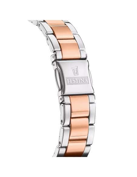 Reloj para Mujer Bicolor Esfera Plata y Circonitas - Festina 20595/1