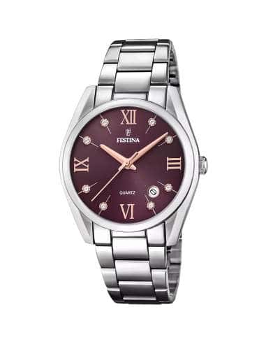 Reloj para Mujer Esfera Burdeos con Circonitas - Festina F16790/E