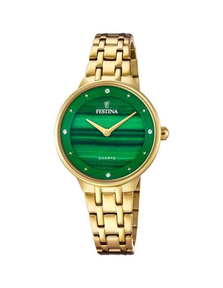 Reloj para Mujer dorado conEsfera verde y Circonitas - Festina F20601/B