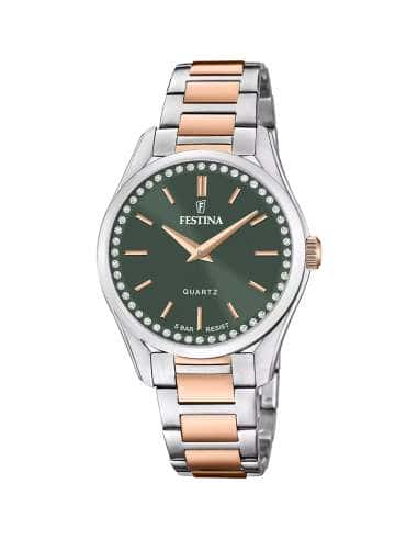 Reloj para Mujer Bicolor con Esfera Verde y Circonitas - Festina F20620/2