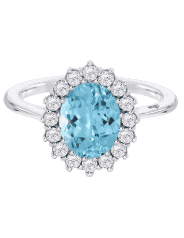 Anillo para Mujer rosetón con Circonitas Plata...