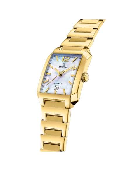 Reloj para Mujer Rectangular Dorado con Esfera nacar - Festina F20680/2