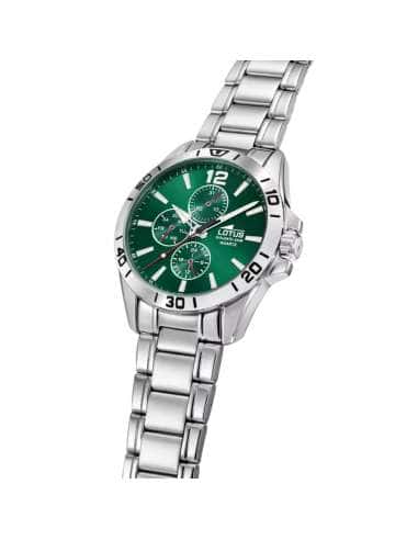 Reloj para Hombre Multifunction Esfera Verde y Correa de Acero - Lotus 19048/1