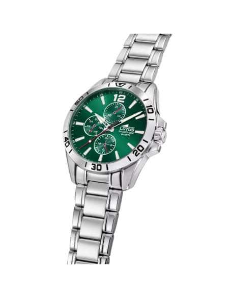 Reloj para Hombre Multifunction Esfera Verde y Correa de Acero - Lotus 19048/1