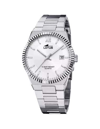 Reloj para Hombre  Esfera Plata y Correa de Acero - Lotus 18835/1