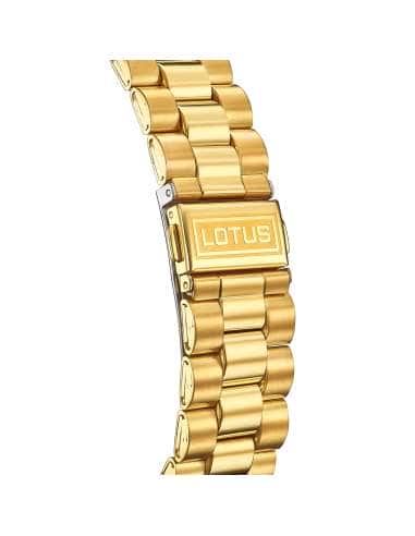 Reloj para Hombre Esfera Beige y Correa Dorada de Acero - Lotus 18700/3