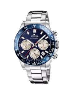 Reloj para Hombre Cronógrafo con Esfera Azul y Correa de Acero - Lotus 18912/4