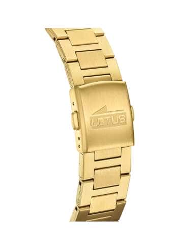 Reloj para Hombre Esfera Plateada y Correa Dorada de Acero - Lotus 18837/1