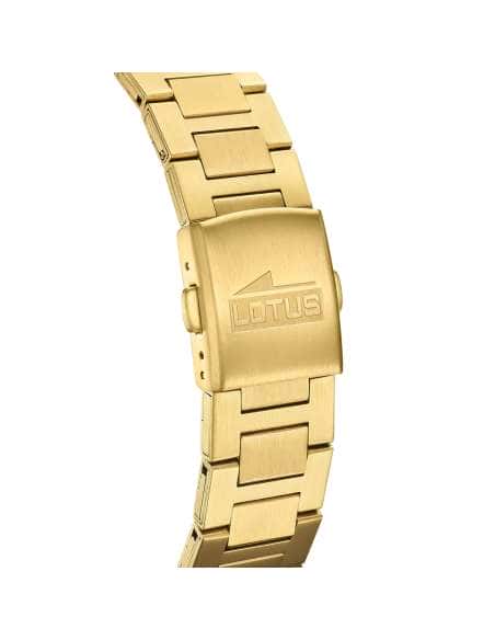 Reloj para Hombre Esfera Plateada y Correa Dorada de Acero - Lotus 18837/1