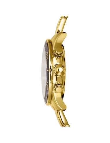 Reloj para Hombre Cronógrafo Dorado con Esfera Negra - Lotus 18758/3