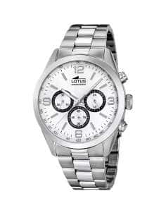 Reloj para Hombre Cronógrafo con Esfera Plateada y Correa de Acero - Lotus 18152/A