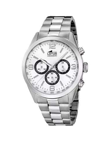 Reloj para Hombre Cronógrafo con Esfera Plateada y Correa de Acero - Lotus 18152/A