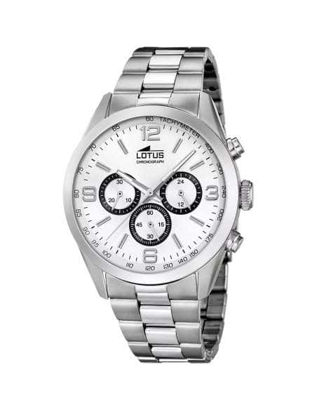 Reloj para Hombre Cronógrafo con Esfera Plateada y Correa de Acero - Lotus 18152/A