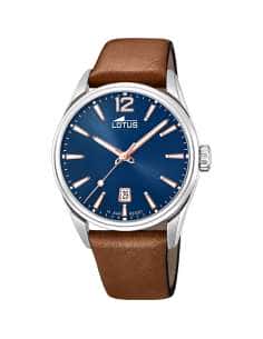 Reloj para Hombre Esfera Azul y Correa de Piel Marrón - Lotus 18693/2