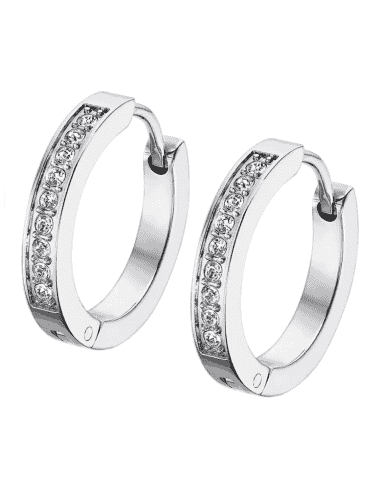 Pendientes para Mujer en forma de Aro con Circonitas Acero - Lotus LS2329/4/1