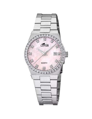 Reloj para Mujer Esfera Rosa Nácar y Correa de Acero - Lotus 18885/C