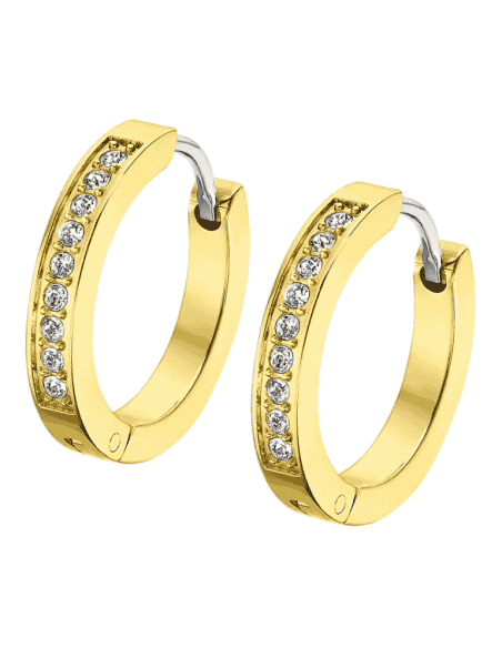 Pendientes para Mujer en forma de Aro con Circonitas Acero Dorado - Lotus LS2329/4/2