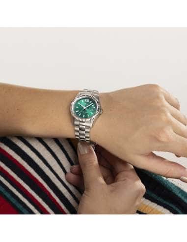 Reloj para Mujer Esfera Verde y Correa de Acero - Lotus 18930/4